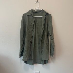 Olive green button up
